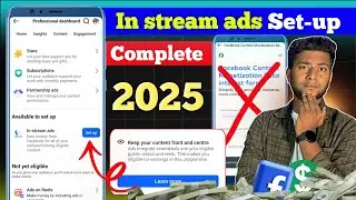 🚨Good News In stream ads 2025 🔥| in stream ads setup problem sloved 2025 |In stream ads Monetisation