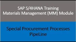 Video 40 - SAP S/4 HANA Materials Management (MM) training - Pipeline