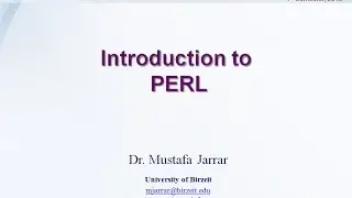 Introduction to PERL (Part 1/7)