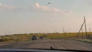 Дорога в село Ботиево Приазовский район Запорожская область. Ветровая электростанция.  4К Формат
