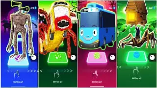 Siren Head vs Spider House Head vs Tayo The Little Bus vs Bus Eater | Tiles Hop EDM Rush