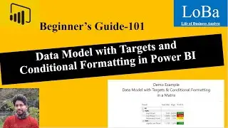Power BI Data Model with Targets and Conditional Format| Rule based color in pbi |Targets in PBI
