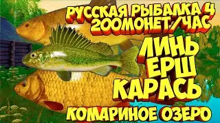 русская рыбалка 4 - Линь Ёрш Карась озеро Комариное - рр4 фарм Алексей Майоров russian fishing 4