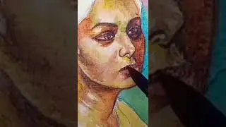 lady😍🥰 with Watercolor #art #watercolor #youtubeshorts