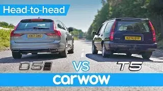 New diesel vs old petrol DRAG and ROLLING RACE: Volvo V90 D5 2017 vs 850 T5 1995 -which is quicker?