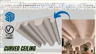 Curved false ceiling | Sketchup | Vray render settings | Ceiling design