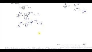 0580/21/O/N/21, (IGCSE), Paper 21,  Q22, Indices & Exponential Equations