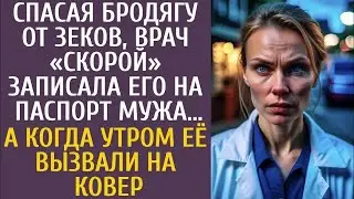 Спасая бродягу от зеков, врач скорой записала его на паспорт мужа… А когда утром ее вызвали на