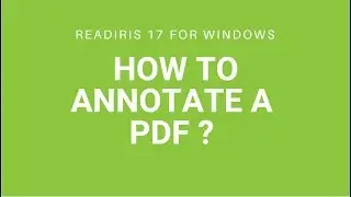 Readiris 17 Windows: How to annotate a PDF? (highlighting, underlining, strikethrough)