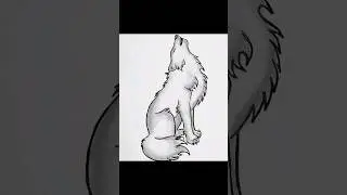 wolf drawing 🐺  #drawing #shorts #ytshorts