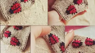 ✓ Вышивка по вязанию божья коровка embroidery Ladybug Handmade