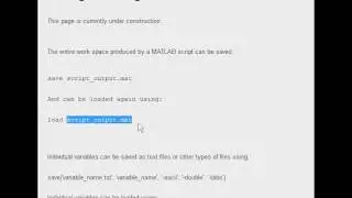 MATLAB Saving and Loading Workspace and Text Files