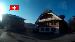 Driving in Switzerland 8 Kanton Bern with Go pro hero 10 mountains in winter Emmental Mercedes Benz