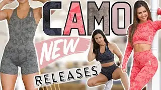 NEW GYMSHARK CAMO SHORTS!! Gymshark Camo new releases try on haul review! | Ashley Gaita