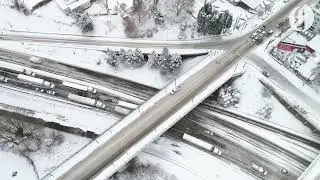 Drone footage shows aftermath of Portland's snowiest day since 1943