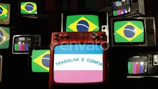 Flag of Espirito Santo and Brazil Flags on Retro TVs. | Stock Footage - Envato elements