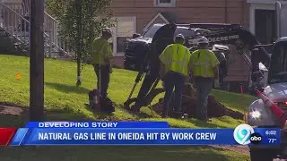 Natural gas line in Oneida hit by work crew