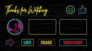 Dark Neon Light YouTube Outro End Screen