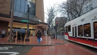 Downtown Portland during Light Rain — February 2024