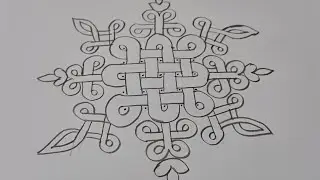 plz subscribe my channel 🪢celtic twist  new design dots with Freehand rangolidesign #rangolibydivya