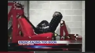 Crash test: Rear-facing vs. front-facing car seat