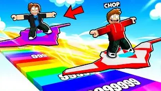 ROBLOX CHOP BEAT ME IN SKY RACE CLICKER CHALLENGE