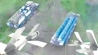 Attacks of two Lancet drones on the S-300 air defense systems of Ukraine