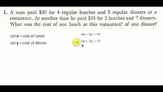 Systems of Equations Word Problems. Question 1