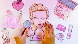 [ASMR paper 🎉] Barbie Make Up - Putting on Pink Hijab Outfit