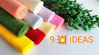 9 ИДЕЙ 💥 Идеи из гофрированной бумаги. 9 IDEAS 💥 Crepe Paper Decoration Ideas Crepe Paper Flowers