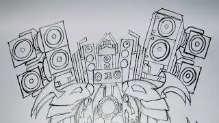 How to draw Titan Speakerman new upgraded วาดดินสอง่ายๆ
