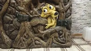 Ise Age ,Scrat фальш камин из гипсовой штукатурки белка Scrat Ледниковый Период
