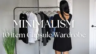 How to BUILD your minimalist capsule wardrobe / 10 items + try on | MINIMALISM 🤎