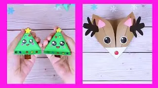 ❄Поделки на Новый год своими руками ❄Подарок ёлочка из бумаги своими руками❄Как сделать оленя