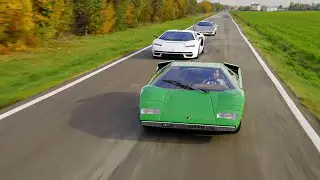 Lamborghini Countach old and new - LP400, 25th Anniversary and LPI 800-4