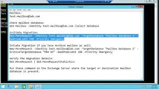 Migrate Mailbox Between Database by Command
