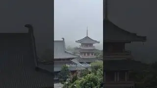 Китайский храм и большой золотой Будда.. 