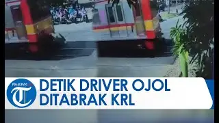Viral, Detik-detik Driver Ojol Ditabrak KRL