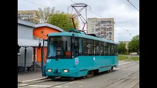 Поездка на трамвае БКМ-60102, борт.№ 087, марш.6д