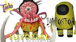 Амонг ас Импостер Хэллоуин из Пластилина Туториал Among us Impostor Halloween Plasticine Tutorial