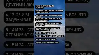 КАКОЙ У ВАС СТРАХ ПО ДАТЕ РОЖДЕНИЯ