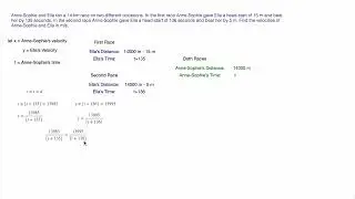 Level 15 Example. Racing Questions Using Systems of Equations From The Word Problems Math Program.