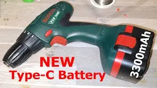 DIY. Building New 3300mAh Li-ion Battery USB-C For Old BOSCH PSR 1440 Drill/Driver 2005