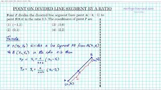 Find Coordinates of Point on Line Segment divided by ratio Geometry #22 mathgotserved point p divide