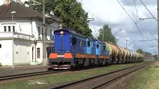Тепловозы ЧМЭ3-3492+3753 на о.п. Кегумс / CME3-3492+3753 at Kegums stop