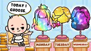 Bald Rich Girl Has New Hair Every Day 😍💇🏼‍♀️ 💎| Sad Toca Boca Story | Toca Life World