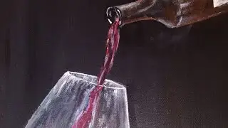 One Glass of Wine |oil painting for beginners