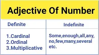 Adjective of Number / Numeral Adjective / Adjective of Number in English Grammar