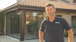 Gumax® Glazen schuifwanden onder een aanbouw of tuinhuis | Doe-het-zelf instructies