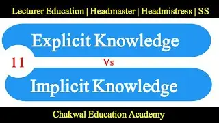 Difference between Explicit Knowledge and Implicit Knowledge | Lecture 11